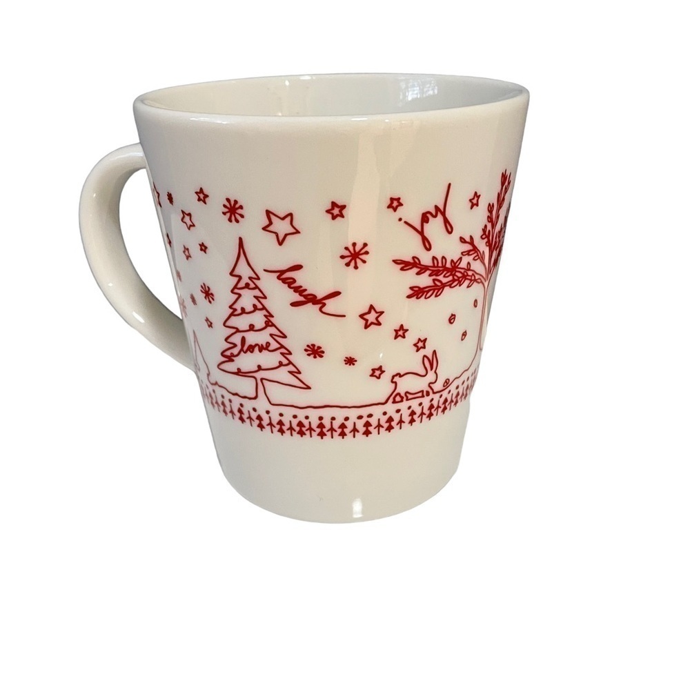 Royal Doulton with Ellen DeGeneres set of four white and red holiday drink mugs - Picture 6 of 15